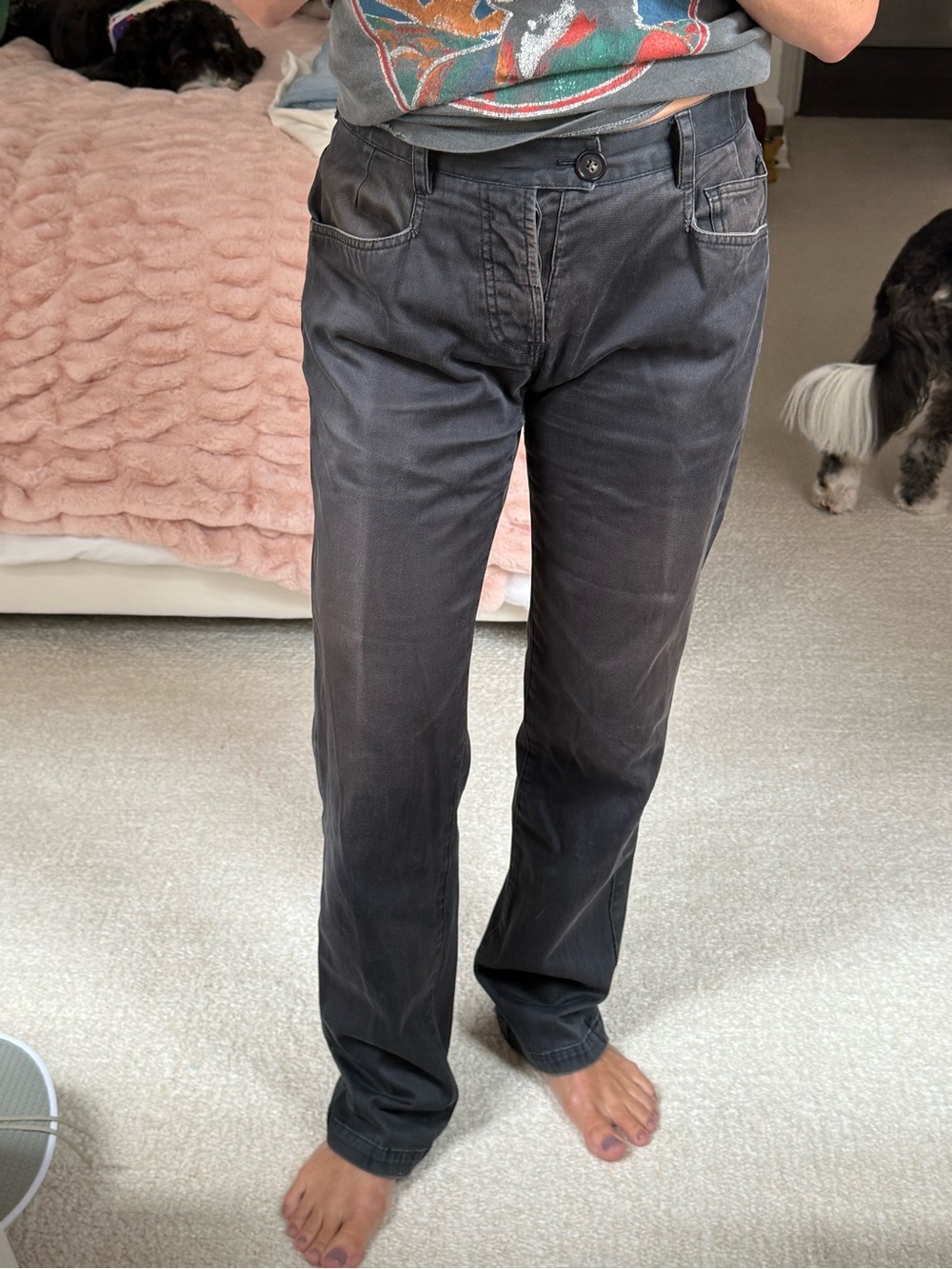Prada Straight-Leg Trouser in Charcoal